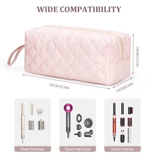 Travel Hair Tool Bag for Dyson Airwrap - Plaid Organizer Case