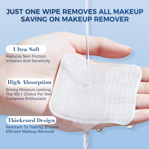 Premium Lint-Free Cotton Pads 100 Count - Makeup Remover