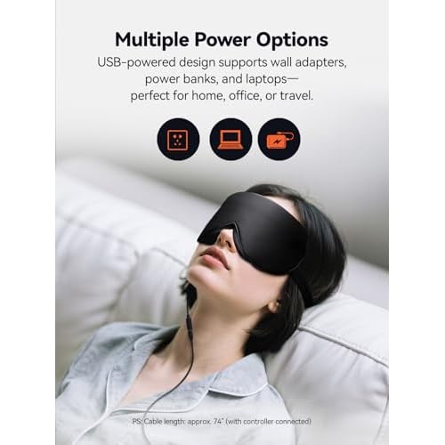 USB Heated Eye Mask for Dry Eyes & Tired Eyes, Warm Compress Therapy with Adjustable Heat & Timer ? Soft Relaxation Mask for Puffiness, Dark Circles, Sleep & Eye Strain Relief