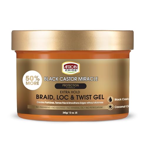African Pride Black Castor Braid & Loc Gel 12 oz