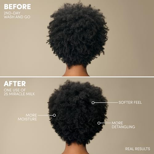 Mizani 25 Benefit Miracle Milk - Leave in Conditioner for Curly Hair, With Coconut Oil, Curl Detangler Spray, Anti Frizz Heat Protectant, No Drying Alcohols, Paraben-Free