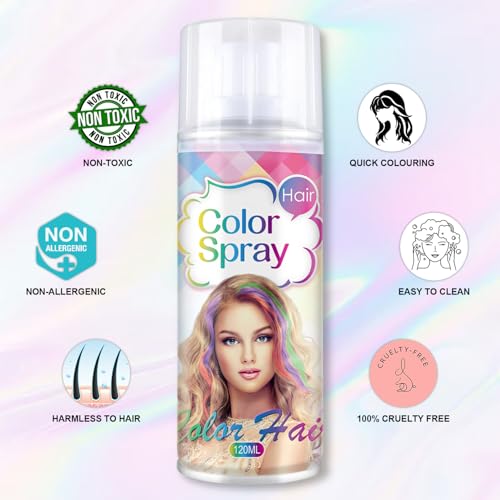 Temporary Hair Color Spray Black - Washable One-Day Dye