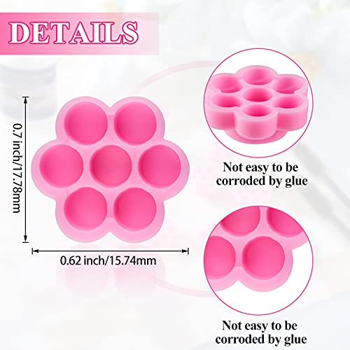 200 Pcs Flower Eyelash Glue Cups with 7 Grids | Pink
