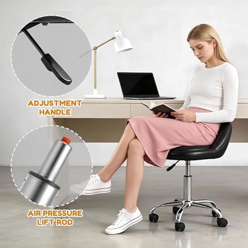 Adjustable Height Salon Stool with Backrest & Wheels