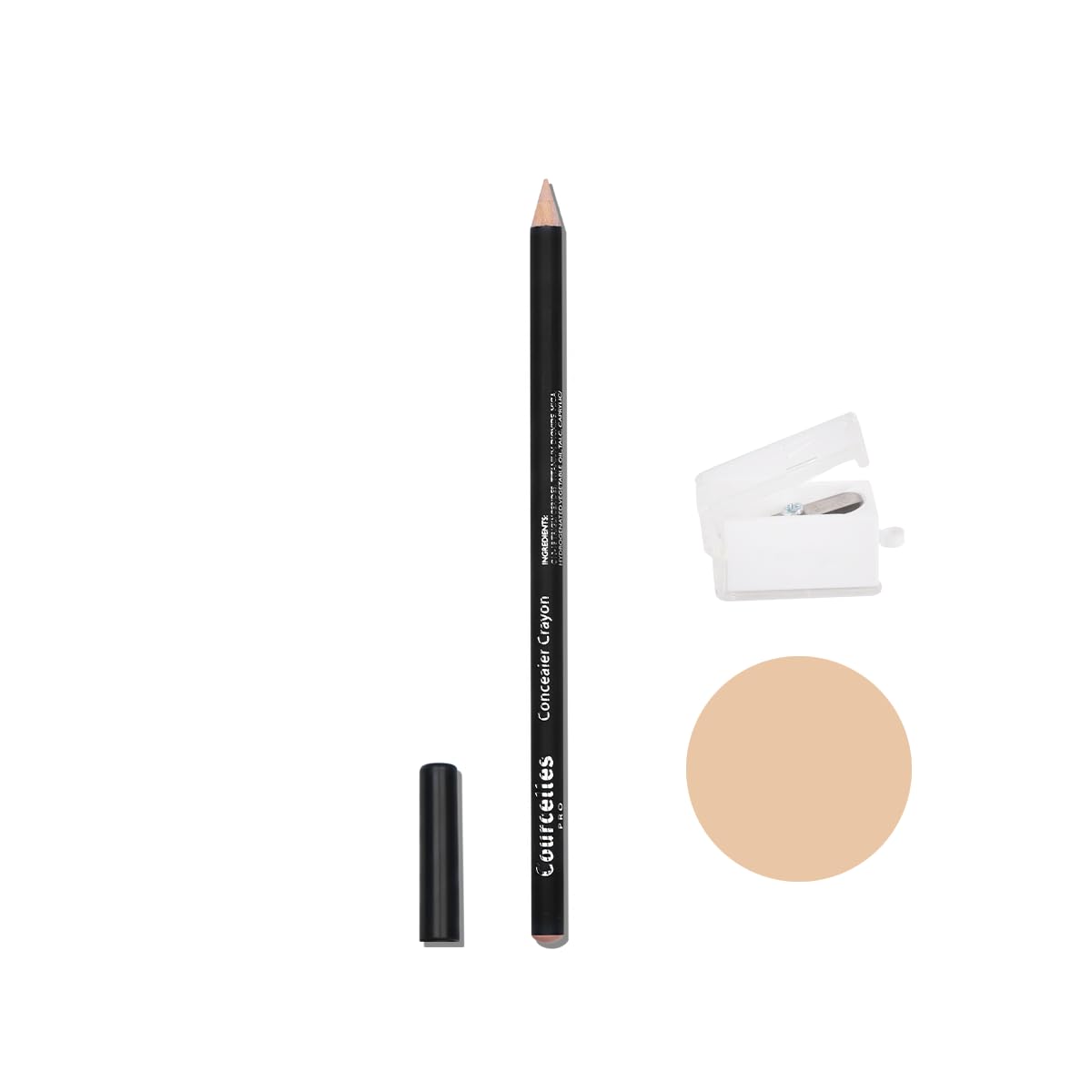 [K-Beauty Makeup] Courcelles Concealer Pencil CC706/CC707/CC708, Hard type-Natural Cover, light, medium, dark beige (CC708-Dark Beige+Sharpener)