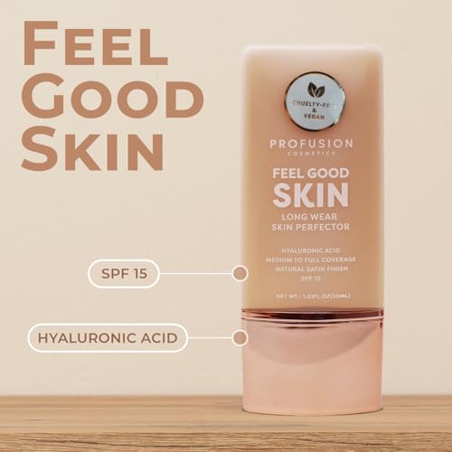Profusion Cosmetics Lightweight Liquid Foundation for a Flawless and Elegant Radiance, Breathable Makeup that Improves Uneven Skin Tone, Vegan & Cruelty-Free - Light 1