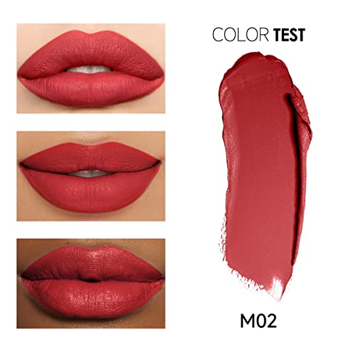 CARSLAN Matte Lipstick Hydrating Lip Color Makeup, Highly Pigmented Lipstick with Moisturizing Formula, Lightweight, Smooth, M25