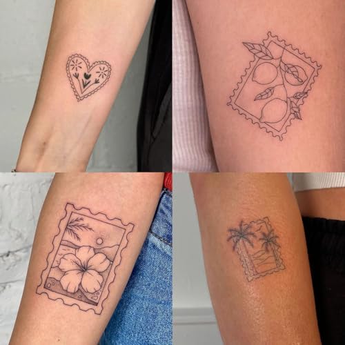 2 Sheets Long Lasting Peony Fan Temporary Fake Tattoos For Women Arm Hand Neck,Plant Stamps Semi Permanent Tattoo For Girl,Realistic, Waterproof and Non-Reflective
