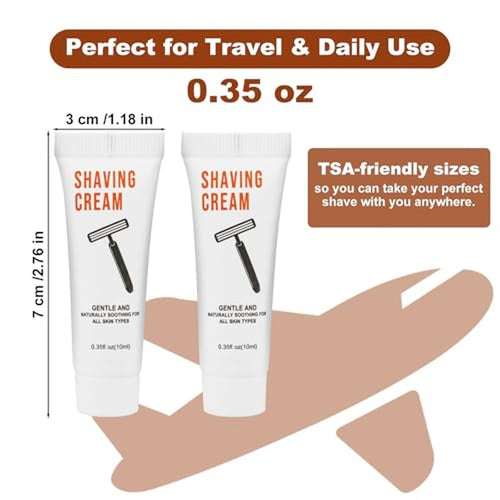100 Shaving Cream Bulk Travel 10ml/0.35fl oz,Disposable Shaving Cream in Bulk Travel Shave Cream for Hotel Homeless,Jasmine