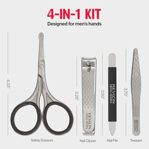 Men's Grooming Kit - 5-Piece Stainless Steel Tools with Travel Case