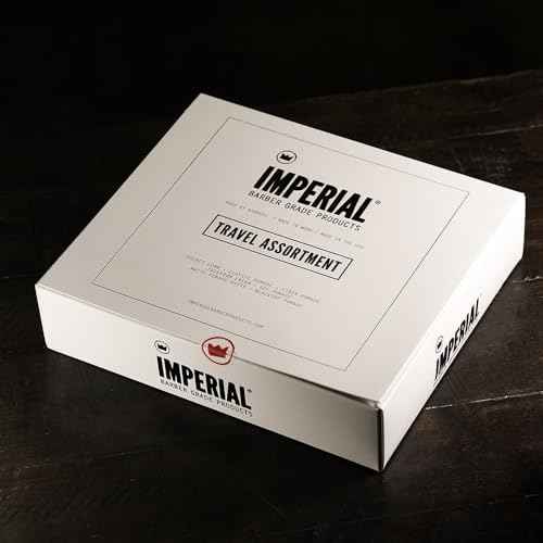 Imperial Barber Travel Assortment/Gift Set Men's Traveling Hair Style -Classic, Fiber, Gel & Blacktop Pomade, Matte Pomade Paste, Freeform Cream, Comb