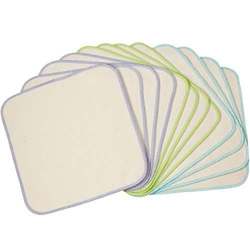 OsoCozy Organic Flannel Baby Wipes - 12 Pack Reusable