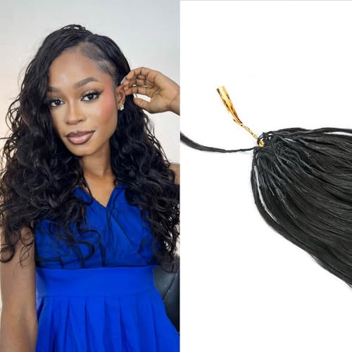 MsFan Human Crochet Hair Body Wave 14 Inch 60g 50 Strands - Reusable Extensions