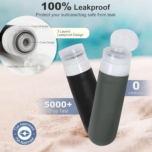 Quatish 15 Pack Travel Bottles TSA Approved Leak Proof