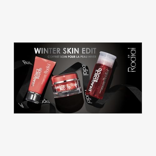 Rodial Winter Skin Edit: Dragon’s Blood Micellar Cleansing Water DLX, Dragon’s Blood Hyaluronic Mask, Dragon’s Blood Hyaluronic Velvet Cream