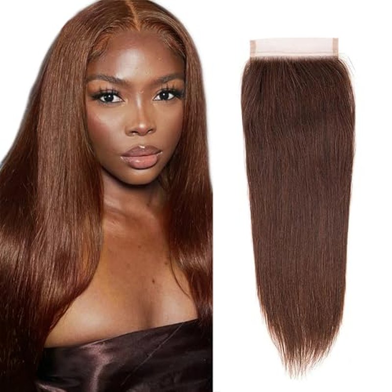 30 Inch Brown Lace Closure 4X4 HD Transparent Human Hair