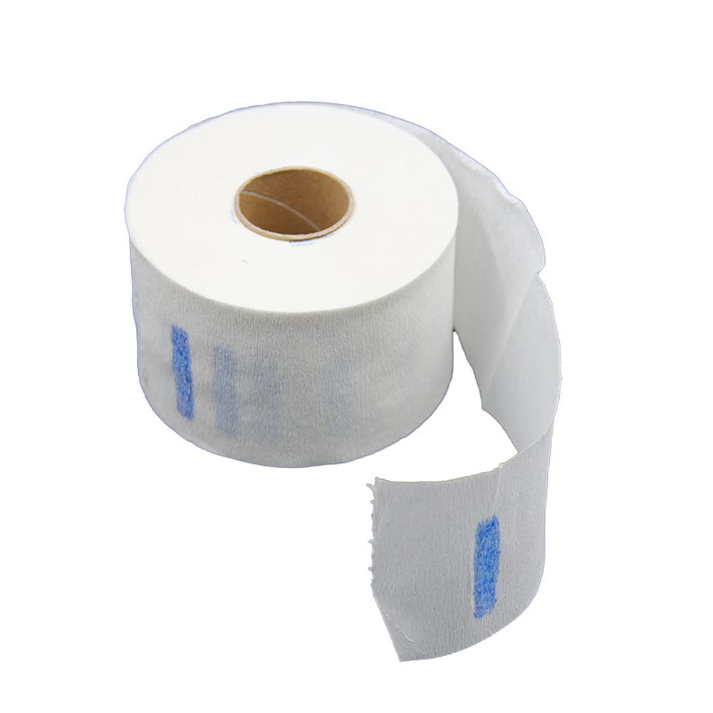 QUUPY 2 Roll Disposable Barber Paper Neck Strips Hairdressing Collar Stretchy Neck Covering Paper Towel for Hairdressers and Barbers or Household Use