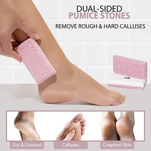ZMOI 2-in-1 Siliglass Pumice Stone Callus Remover for Feet & Body