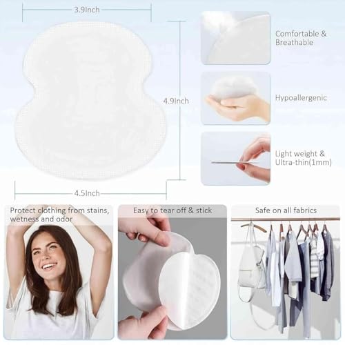 Disposable Underarm Sweat Pads - 100 Pack for Men & Women