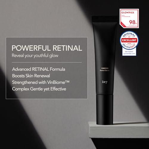 107 VINBIOME Retinal Serum, Retinal 0.1% & Ginseng, Hydrating & Firming Face, Supports Smooth & Youthful-Looking Skin, Gentle for Sensitive Skin (1.01 fl oz)