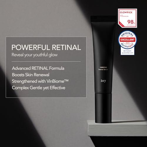 107 VINBIOME Retinal Serum, Retinal 0.1% & Ginseng, Hydrating & Firming Face, Supports Smooth & Youthful-Looking Skin, Gentle for Sensitive Skin (1.01 fl oz)