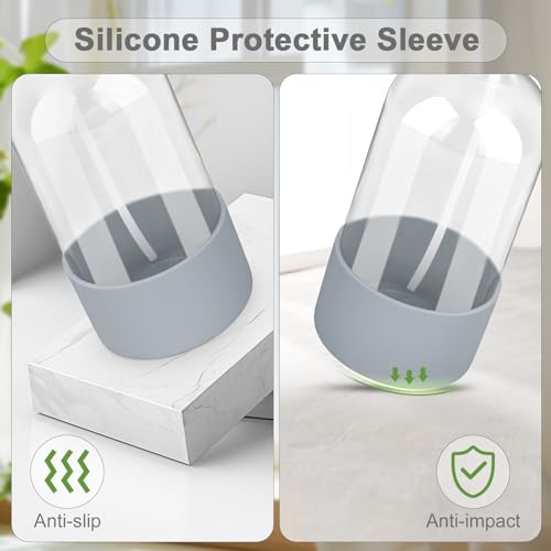 Glass Spray Bottles 2 Pack, 16 oz Refillable with Adjustable Nozzles