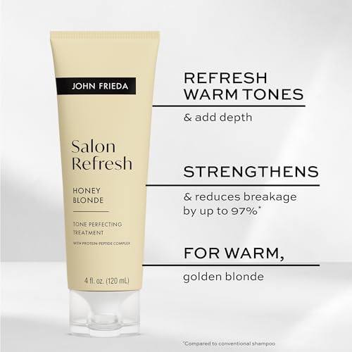 John Frieda Salon Blonde Honey Tone Perfecting Treatment with Protein-Peptide Complex, Hair Toner, Toner for Blonde Hair 4 fl oz