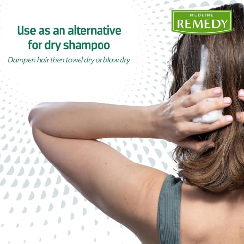 Medline Remedy 8 fl oz No-Rinse Foam Cleanser Vanilla Scent for Face, Body & Hair (Hydrating, Paraben/Sulfate Free)