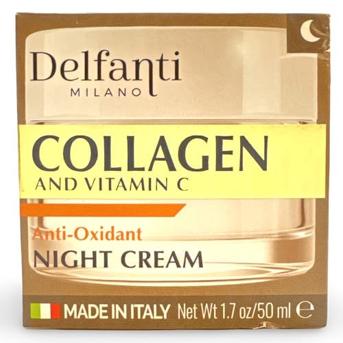 Delfanti-Milano ? COLLAGEN and VITAMIN C ? Antioxidant Night Cream ? Restorative Face & Neck Moisturizer with Hyaluronic Acid & Retinol ? Made in Italy ? 1.7 oz