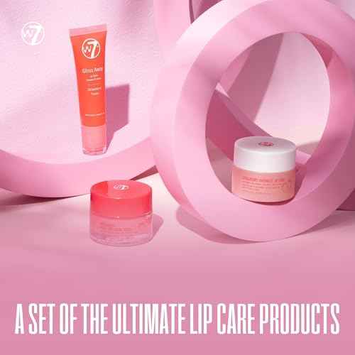 W7 Sweet Dreams Lip Care Gift Set - Overnight Mask, Balm & Scrub - Strawberry