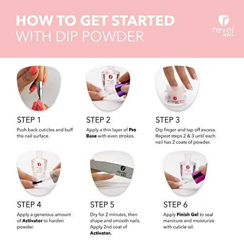 Revel Nail Dip Powder Nail Kit, 12 Pink & Red Shades, Chip Resistant Dip Powder for Nails with Vitamin E and Calcium, DIY Manicure Set, Made in USA