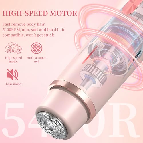QNHMPW Bikini Trimmer for Women,Electric Razors for Women,2-in-1 Dual Head Shaver- Wet/Dry Shaver Groomer, Waterproof Hygiene Razor Used for Face, Underarm, Leg, Bikini Area(Pink)