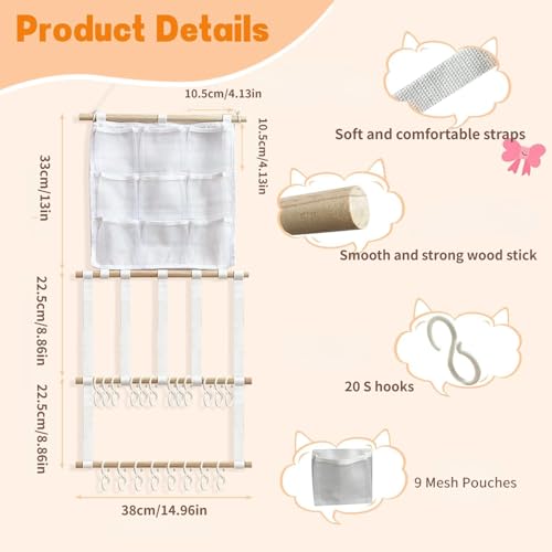Large Headbands & Bows Organizer Wall Hanger – Pre-assembled Baby Hair Accessory Holder