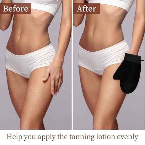 2 Pack Self Tanning Mitt - Elastic Wrist Tanning Gloves Prevents Staining, Tanning Mitt Applicator for Tanning Mousse or Lotion