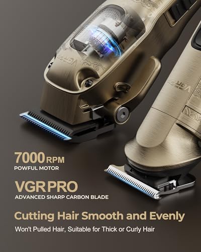 VGRPRO Professional Cordless Hair Clipper Kit with Trimmer