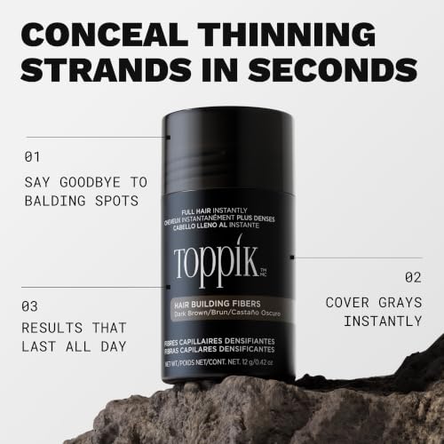 Toppik Hair Building Fibers White 0.42oz - Thinning Hair Concealer, Pack of 1