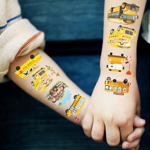280 Piece School Bus Temporary Tattoo Set - Back to School