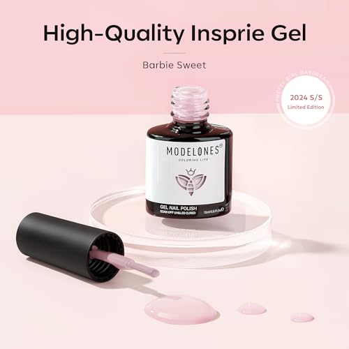 Modelones 15ML Baby Pink Gel Nail Polish with UV LED Nail Lamp
