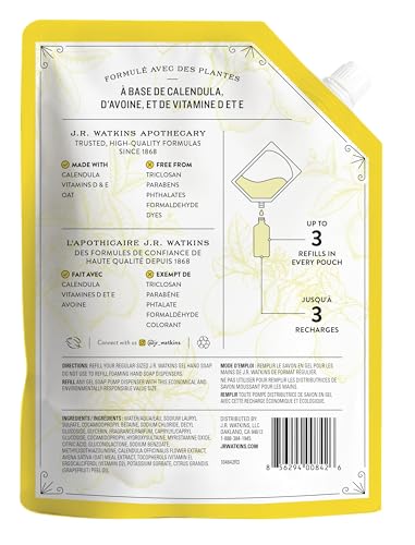J.R. Watkins Lemon Liquid Hand Soap Refill 34 Fl Oz