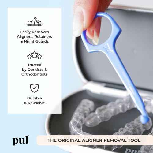 PUL Pack of 2 Reusable Clear Aligner Removal Tool ? Compatible with Invisalign, Removable Braces, Retainers & Trays ? Easy-to-Use Device Remover, Dental & Oral Hygiene Care Product ? Purple