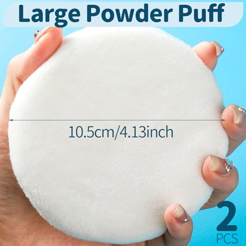 Teenitor 2pcs Powder Puff Large Body Powder Puffs with Container
