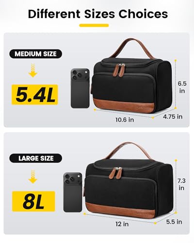 Vorspack Canvas Toiletry Bag for Men - Upright Travel Organizer