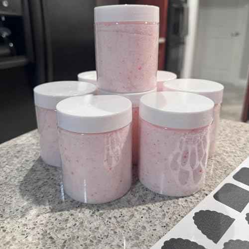 JEUIHAU 46 Pack 8 OZ Plastic Jars with Lids, Clear Empty Slime Storage Containers, Plastic Cosmetic Containers for Slime Making, Food, Beauty Products, BPA Free