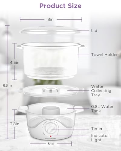 Hot Towel Warmer 2.6L - Spa Facial Steamer with Auto-Off