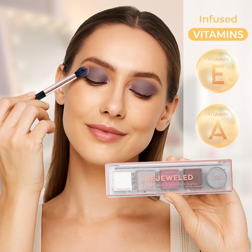 Profusion Cosmetics Mini Eyeshadow Palette ? 5 Compact Shades for Travel, Neutral Matte & Shimmer Finishes, Vitamin A & E Infused, Vegan & Cruelty-Free Makeup (Bejeweled)