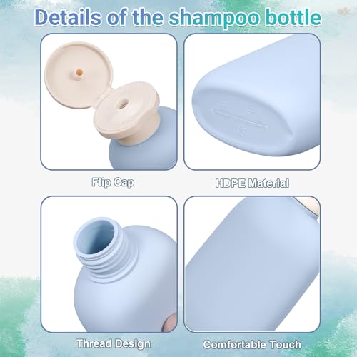 8.8 oz Plastic Travel Shampoo Bottles with Flip Cap