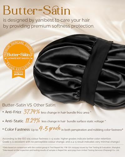 YANIBEST Double Layer Satin Hair Bonnet for Sleeping