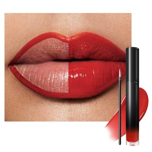 Fire Red Liquid Lipstick - Waterproof Long Lasting Lip Gloss