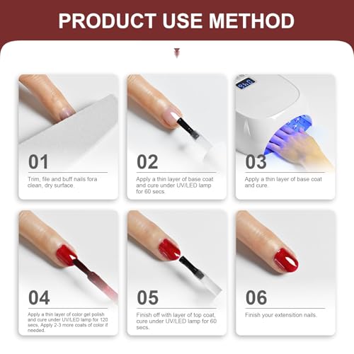 Dowos Burgundy Gel Nail Polish 15ML Same Color & Bottle Soak Off Manicure