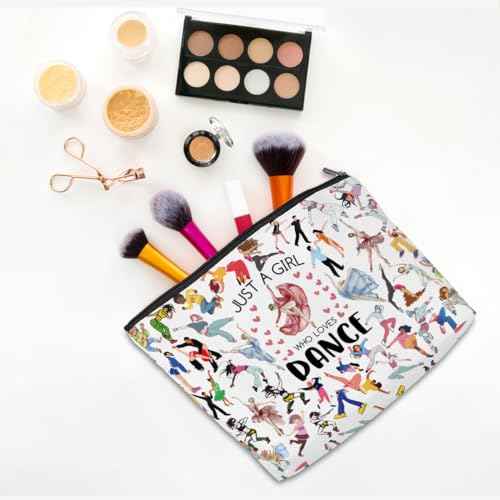Christmas Thank You Gifts Dance Makeup Bag for Girls Dancer Recital Gift, Cosmetic Toiletry Bag with Zipper Pouch Dance Gift for Women, Sister, Lover, Teacher, Friendship Secret Santa Gifts